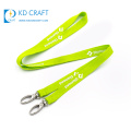 High quality custom design your own nylon silk screen logo printing plain double hook lanyard